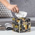 thumbnail image 6 of Picia Excavator At Work Pattern Tissue Box Cover,PVC Leather Square Holder,Tissue Box Holder with Magnetic Bottom,Facial Paper Organizer Dispenser-5.2"X5.2"X5.2", 6 of 8