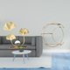 thumbnail image 2 of Figura decorativa de hierro con flores y hojas, ideal para estante, mesa o armario. Decoración moderna para sala de estar o dormitorio., 2 of 8