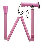Walking Cane Rubber Overmold Ergonomic Grip Folding Cane Aluminum Adjustable Walking Cane Light Pink