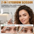 thumbnail image 2 of Eyebrow Scissors with Comb, Eyebrow Trimmer for Women and Men Shaping, Stainless Steel Eye Brow Trimmer Grooming Kit with Brow Scissors and Comb, Grey, 2 of 7