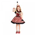 thumbnail image 5 of RUINIXCW Kids Halloween Clown Cosplsy Costume Long Sleeve Tops Striped Overalls Pants Hat Set for Themed Party, 5 of 6