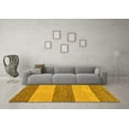 thumbnail image 3 of Ahgly Company Indoor Round Abstract Yellow Modern Area Rugs, 4' Round, 3 of 4
