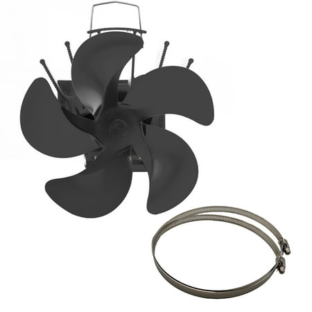 

Lacyie 5 Leaves Stove Fan Hanging Heat Powered Burner Blower for Home
