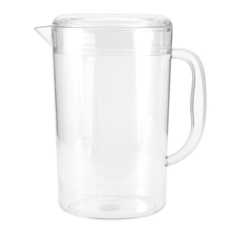 

Homemaxs 1L Transparent Beverage Storage Container Plastic Measuring Pitcher Milk Tea Pot Cold Water Kettle for Storing Serving (with Lid)