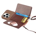 thumbnail image 3 of For Iphone 14 Pro Crossbody Lanyard Wallet Card Bag Phone Case(Coffee),iPhone 16 Pro, 3 of 5