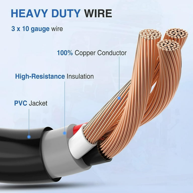 15 Amp to 30 Amp Pure Copper Heavy Duty 10 Gauge Wire ETL Listed 5