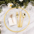 thumbnail image 2 of 12 Inch Disposable Charger Plates Plastic, 100 Pack Plastic Clear Charger with Gold Rim, Gold Charger Plates for Dinner, Wedding, Party, 2 of 7