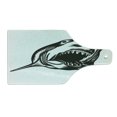 thumbnail image 2 of Shark Cutting Board, Digital Sketch of Wild Fish with Open Mouth Power King of the Ocean Illustration, Tempered Glass Cutting and Serving Board, Wine Bottle Shape, Dark Grey White, by Ambesonne, 2 of 5