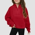 thumbnail image 2 of Girls Sweatshirt Half Zip Hoodie Pullover Sweatshirts for Teen Girls Fall Winter Clothes Thumb Hole Spring Shirt Coat Solid, 2 of 7