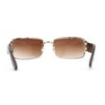 thumbnail image 4 of Luxury 90s' Rimless Thin Metal Rectangular Fashion Sunglasses Gold Gradient Brown, 4 of 4