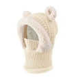 thumbnail image 4 of VNKIDY Kids Caps Children Winter Warm Knitted Hat With Cute Animals Ears Design Solid Color Full Face Cover Cozy Hooded Beanie For Boys Girls Soft Headwear, 4 of 4