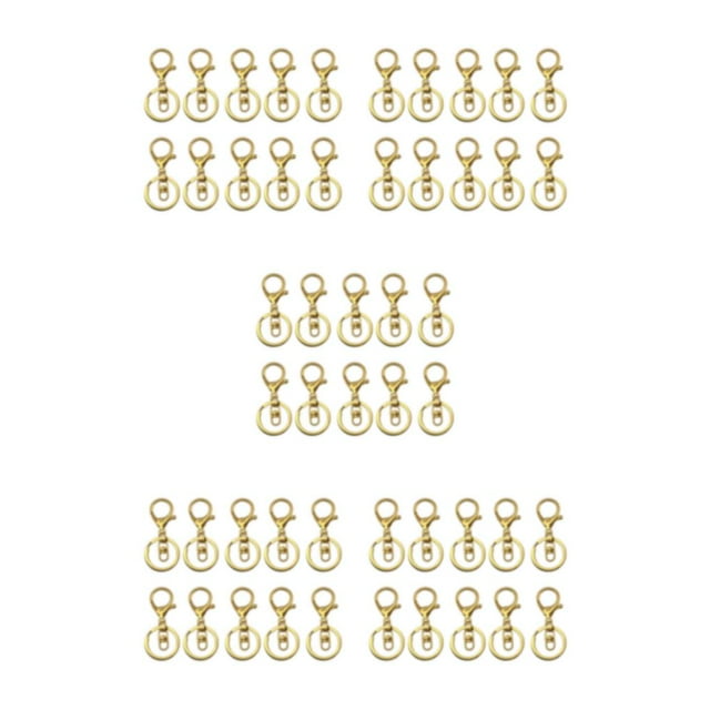ZheElen 10pack/lot Metal Key Chain Snap Hooks - Accessories For Personalized Keychain Is Low gold 5Set