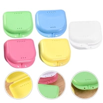 5 Pack Retainer Case with Vent Holes, Multicolor Dental Storage Container for Aligners