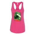 thumbnail image 2 of Wild Bobby, Catzilla Parody Taking Over City | Womens Cat Lover Jersey Racerback Tank Top, Raspberry, Medium, 2 of 3