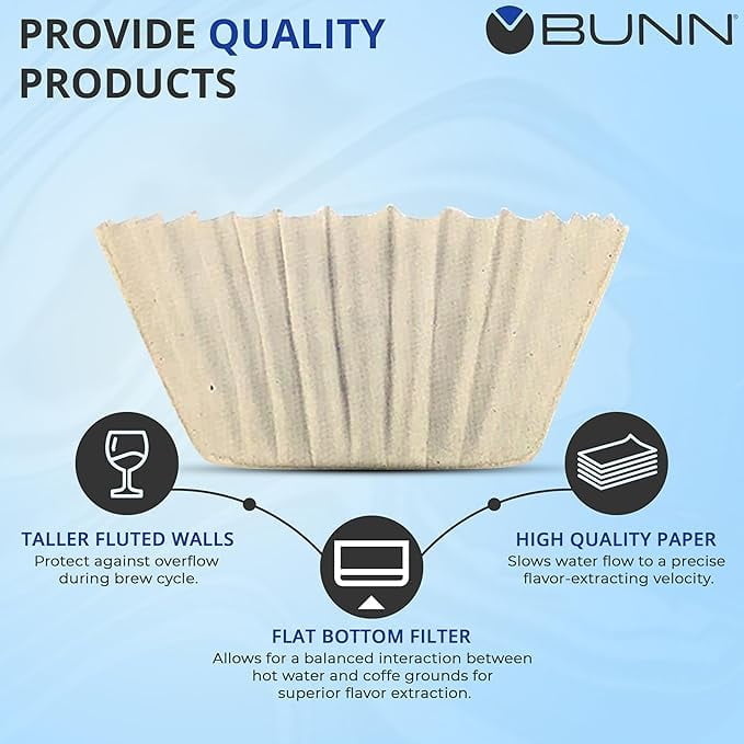BUNN Coffee Filters 10/12 Cup Size, 100 Pack, White, Bio-Degradable, Taller  Design - Walmart.com