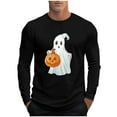thumbnail image 2 of FDGIU Men's Halloween Graphic Tees Fashion Casual Men Print Sports Long Sleeves Round-Neck Blouses Shirts Casual Shirts, 2 of 5