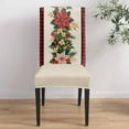 thumbnail image 4 of Chair Covers for Dining Room Set of 4,Winter Christmas Holly Leaf Stretch Seat Protector Removable Washable Chairs Slipcovers for Kitchen Banquet Wedding Hotel,Red Black Plaid, 4 of 6
