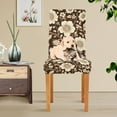 thumbnail image 4 of Yayeee 2 Pack Dining Chair Covers Stretch Parson Chairs Slipcovers Seat Protector, Brown Floral, 4 of 6