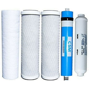 Watts Reverse Osmosis Replacement Filter Set 5 pcs w/ CSM 50 GPD Membrane Filtration