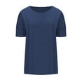 thumbnail image 4 of Plebaso Women's 2025 Tops Puff Short Sleeve Crewneck T Shirts Casual Solid Color Summer Spring Blouses, 4 of 6