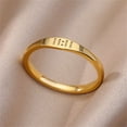 thumbnail image 2 of PAURO Angel Number Rings for Women 11 11 Pendant Gold Plated Stainless Steel Dainty Simple Statement Personalized Jewelry Gold Size 9, 2 of 3