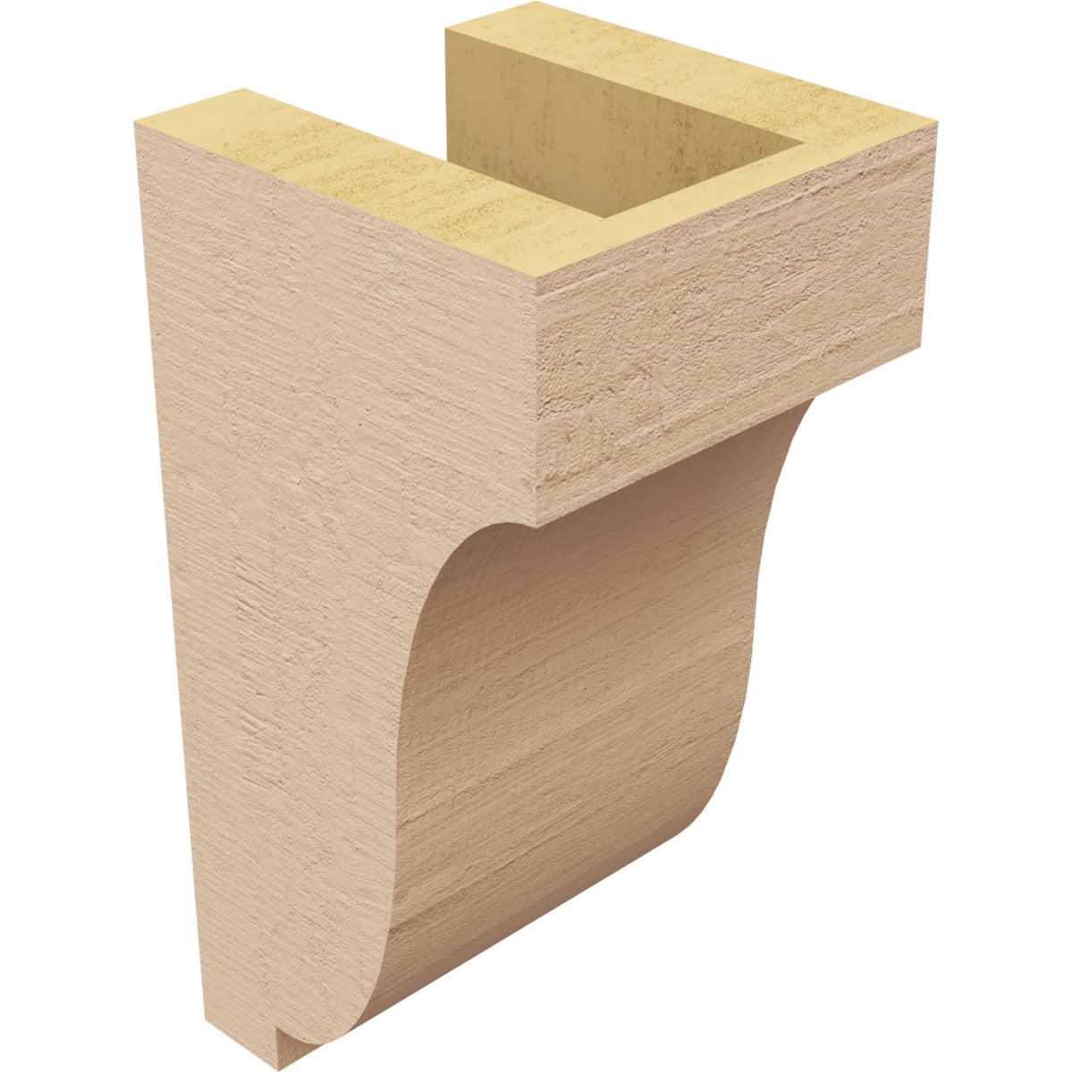 4"W x 4"D x 8"H Wide Van Buren Rough Cedar Woodgrain TimberThane Corbel, Primed Tan