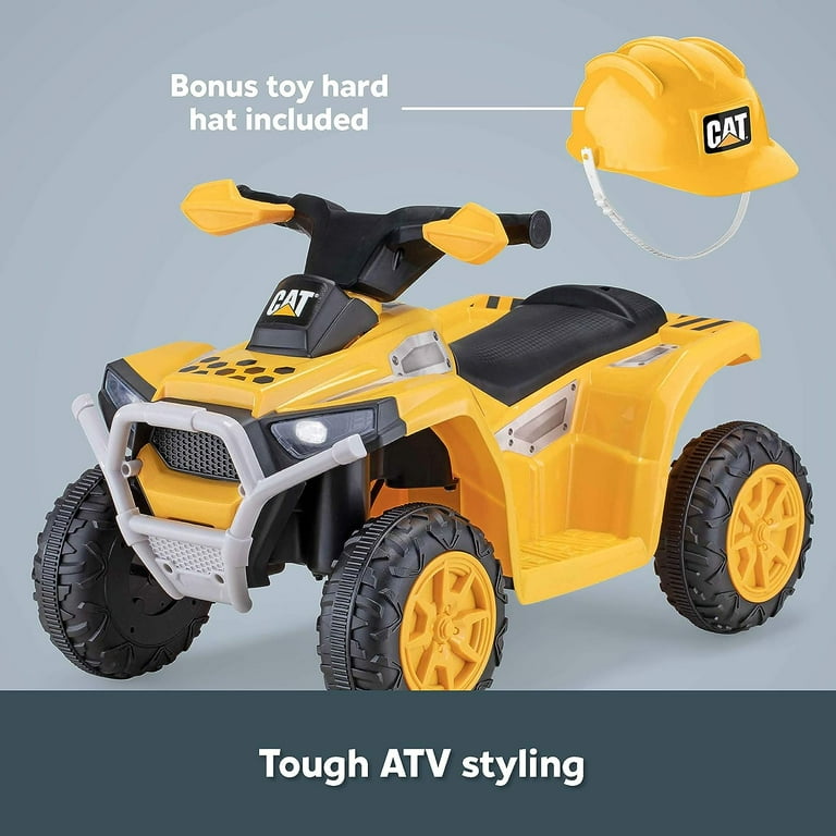 Kid Trax CAT Toddler Quad Ride On Toy 6 Volt Battery 1.5 3 Years Old Max Weight 44 lbs Single Seater Yellow KT1575AZ