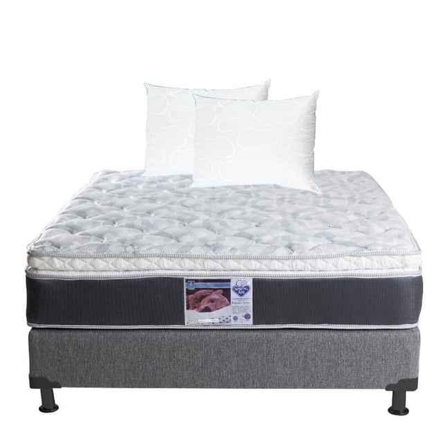 Colchón Queen Size + Box + 2 Almohadas Osos Spring Air Marte