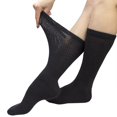 thumbnail image 2 of 6 Pairs of Premium Women’s Black Soft Breathable Cotton Crew Socks, Non-Binding & Comfort Diabetic Socks (Fits Shoe Size 6-11), 2 of 6