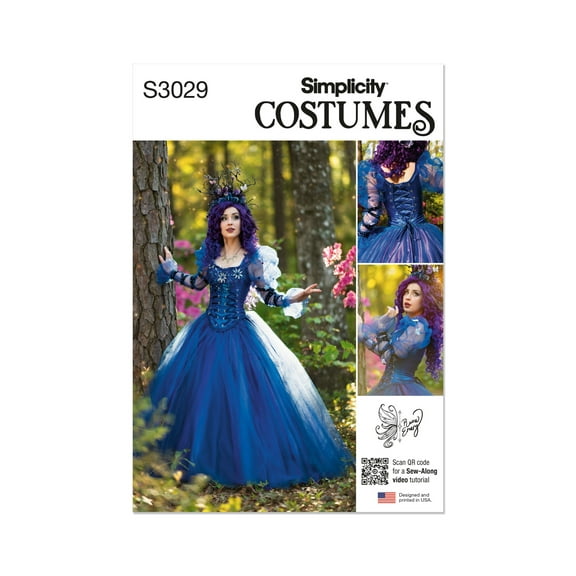 Simplicity Sewing Pattern 3029 - Misses' Ball Gown Costume by Raine Emery, Size: U5 (16-198-20-22-24)
