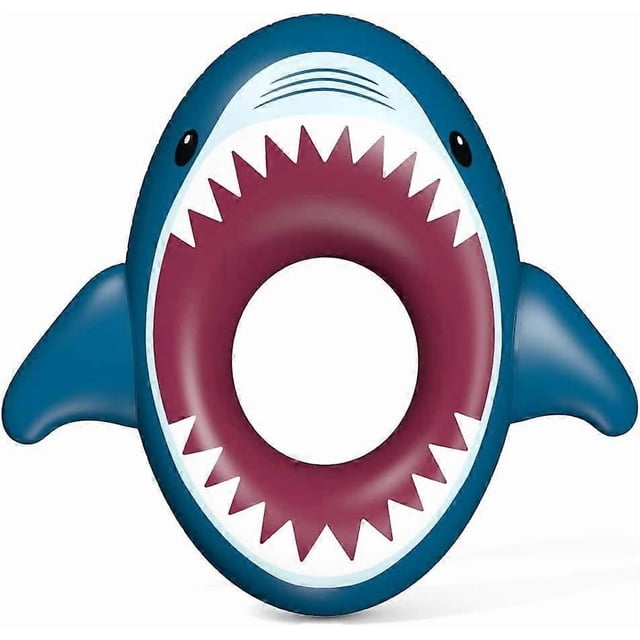 Inflatable Shark Pool Float Shark Floaties Water Fun Summer Beach Swimming Pool Tube Inflatables Ride on Pool Party Raft Lounge Toys for Kids Adults