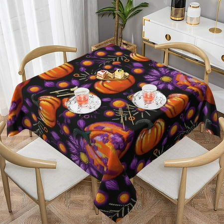 

Generic Happy Halloween Pumpkins Square Decorative Tablecloth White