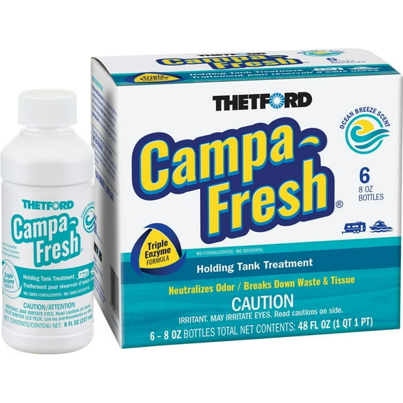 Thetford Campa-Fresh® Ocean Breeze 6x8 oz bottles liquid holding tank treatment, CAMPA-FRESH OCEAN BREEZE 6X8OZ