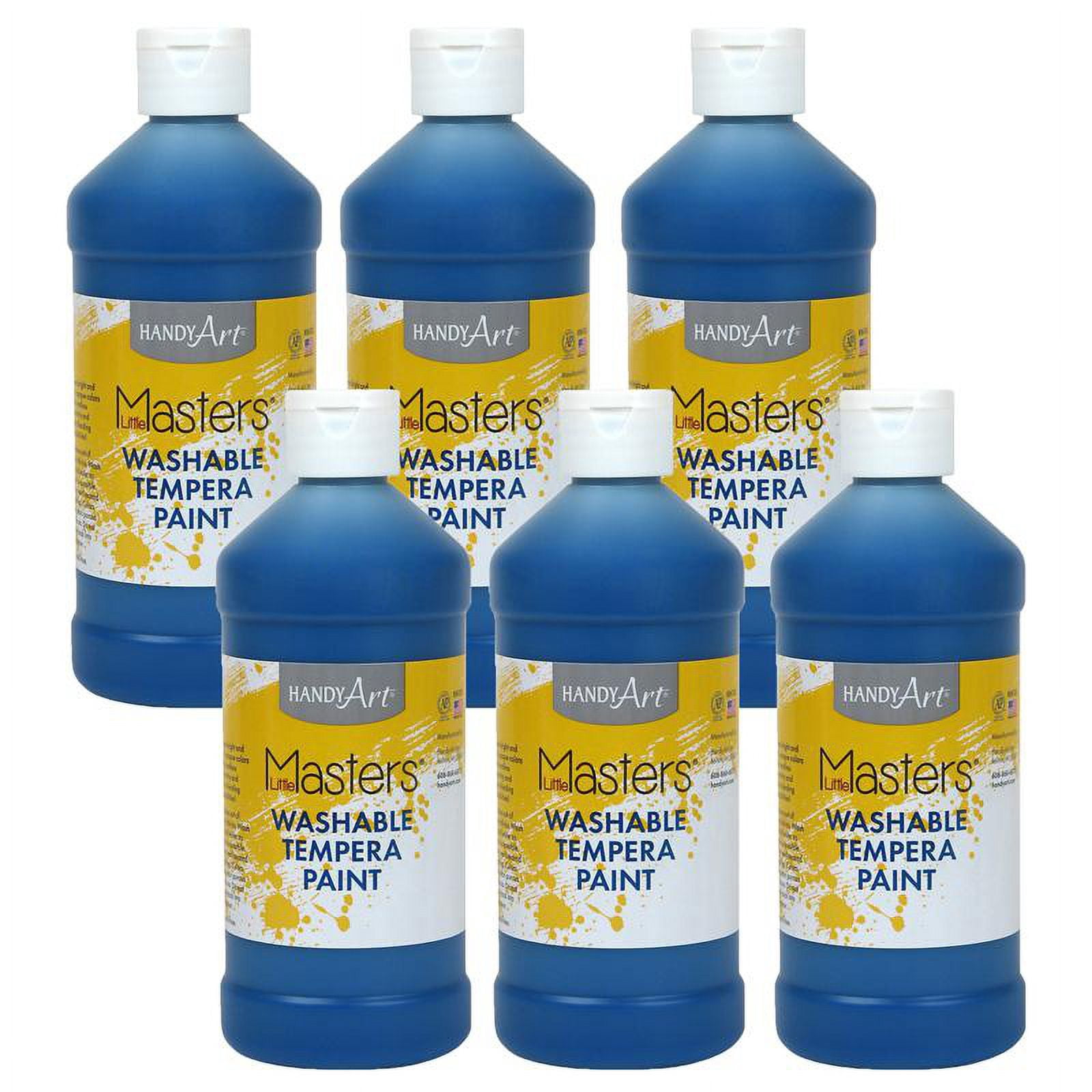 Handy Art Little Masters Washable Tempera Paint, Blue, 16 oz., Pack of 6