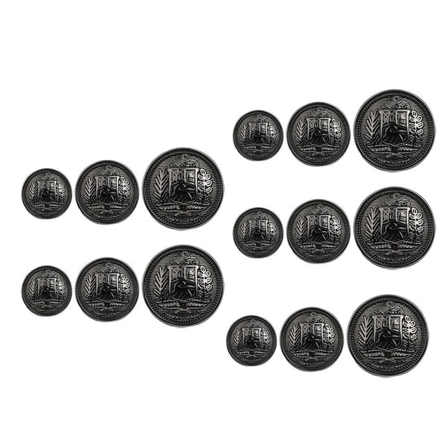 Tineasur 30Pcs Zinc Alloy Black Metal Buttons for Business Suits Windbreakers and Uniforms