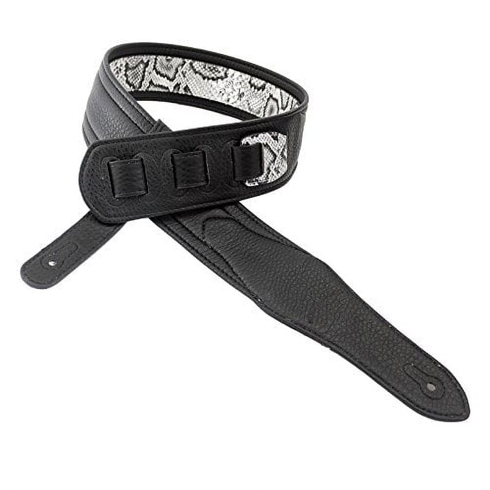 Walker & Williams SF-03 Snake Pattern Guitar Strap, Black/White