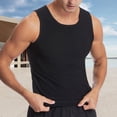 thumbnail image 4 of Zhanqunnn Men Compression Solid Basic Sleeveless Workout Gym Fitted Soft Muscle Tank Bodybuilding Athletic Vest Tall Mens Long Sleeve Shirts Pocket T Shirts for Men, Size XL, 4 of 5