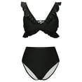 thumbnail image 4 of OSFVNOXV Cute Swimsuits for Women High Waisted Bathing Suit Push Up Bra Padded Seamless Bikini Top and Hipster Swimwear Underwear Bottom, 4 of 7