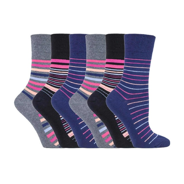 Gentle Grip - 6 Pairs Ladies Gentle Grip Non Elastic Crew Socks