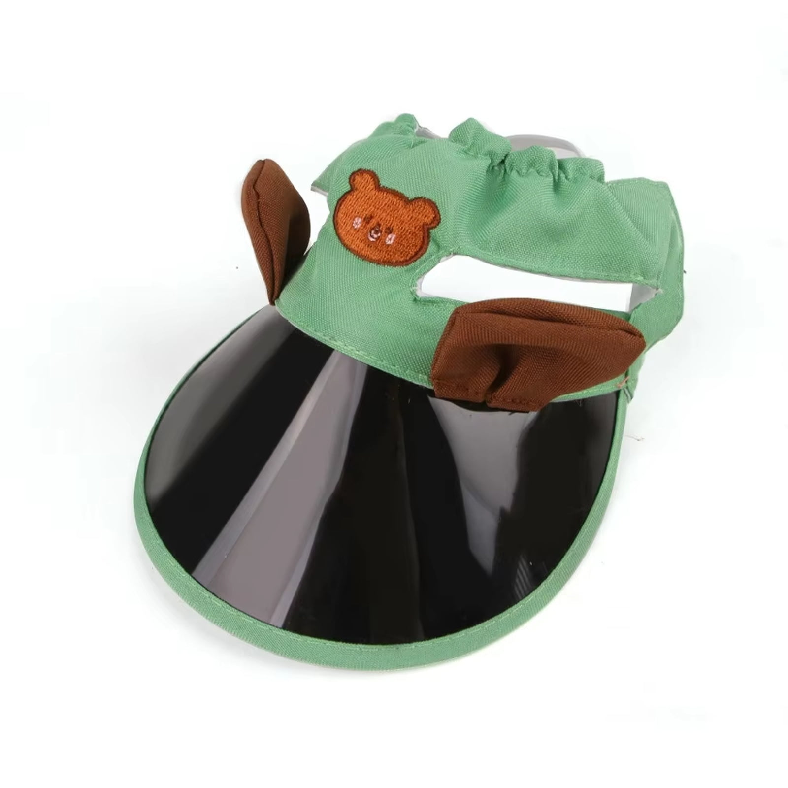 Pet Sun Hat Cat Ear - Exposed Cap Rabbit Teddy Cool Hat Green S Size - Adjustable Breathable Sun - Protection for Cats Small Dogs Outdoor Walks Daily Use