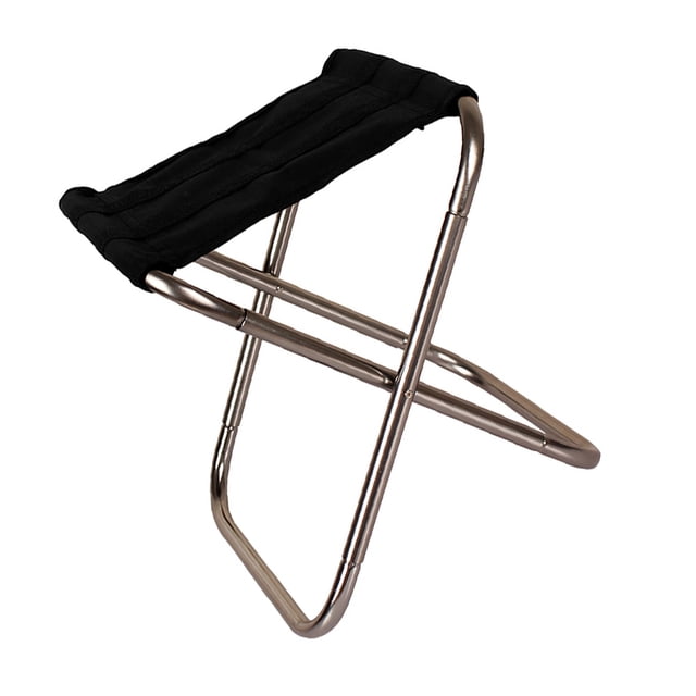 Kenally Silla plegable Mini tamaño Estructura plegable Banco de camping Taburetes de picnic Senderismo Bancos plegables Taburete de exterior Muebles Artesanía plata + negro Kenally TO005270-02