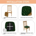 thumbnail image 4 of Dark Green Christmas Tree and Star Seat Covers for Dining Room Chairs Set Of 4,Stretch Printed Washable Chair Seat Cover with Elastic Ties and Button,Removable Waterproof Couch Cushion Covers, 4 of 6