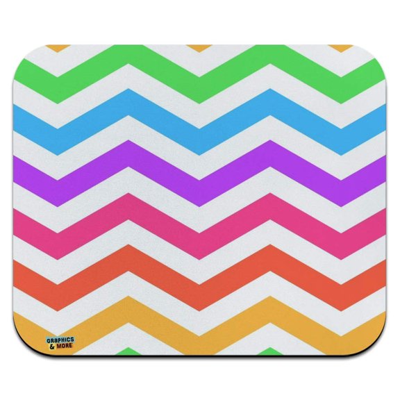 Rainbow Chevrons Zigzag Pattern Low Profile Thin Mouse Pad Mousepad