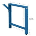 Workbench Table Frame 3 Legs 20" Depth Blue 29" to 35" Height