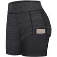 thumbnail image 2 of Dealovy 2 in 1 Shorts for Women Seamless High Waisted Stretchy Quick Drying Workout Tennis Layered Biker Shorts, 2 of 5