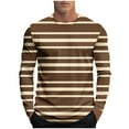 thumbnail image 2 of Vetsdori Mens Long Sleeves Shirts Big and Tall, Striped Winter Crew Neck Pullover Graphics, Casual Trendy Fashion, 2 of 5