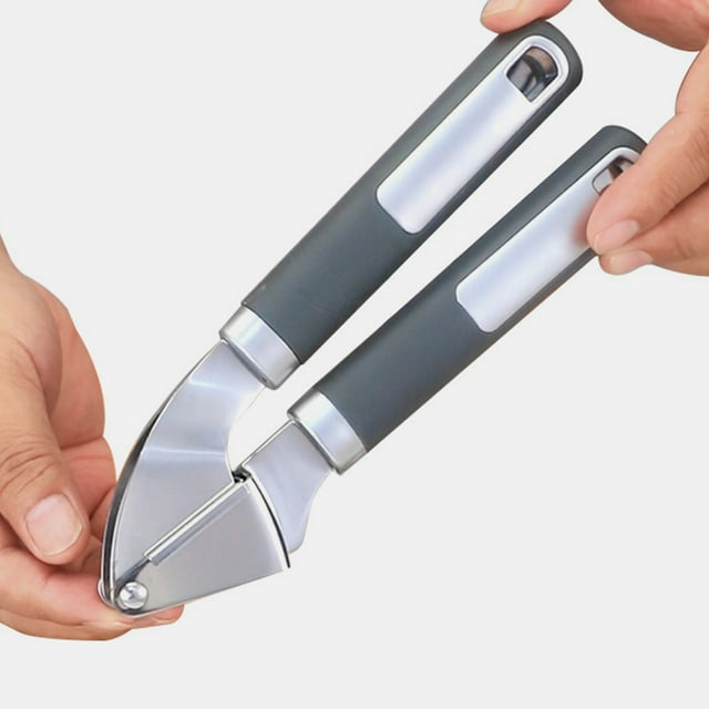 FOMIYES Prensa De Ajo Manual De Acero Inoxidable Para Cocina Con Mango Ergonómico Y Groove Desmontable
