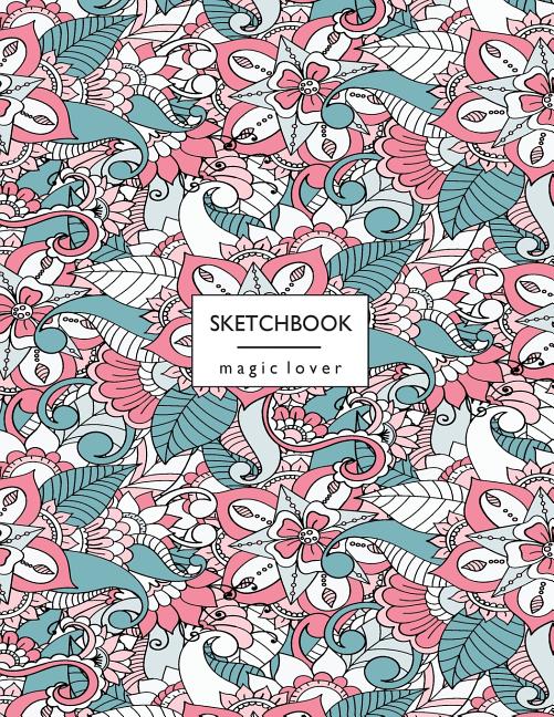 Sketchbook Flower Cover (8.5 X 11) Inches 110 Pages, Blank Unlined