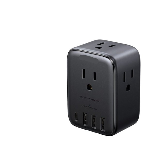 20W Outlet Extender Power Strip, 4 AC Outlets 3 USB-A 1 USB-C Wall Charger ,Powerful Charging