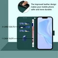 thumbnail image 3 of Wallet Case Compatible for iPhone 11 Pro, PU Leather Magnetic Closure Protective Flip Folio Case with 3 Card Holder and Wrist Strap Cover Women Men,Dark Green,For iPhone 11, 3 of 7